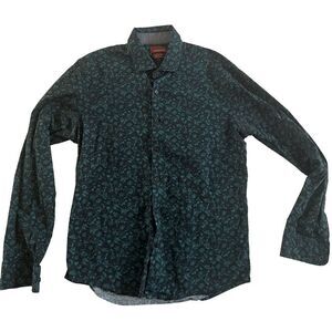Men’s CONSEQUENCE Floral‎ Paisley Leafy Button Up Dress Shirt Size Large